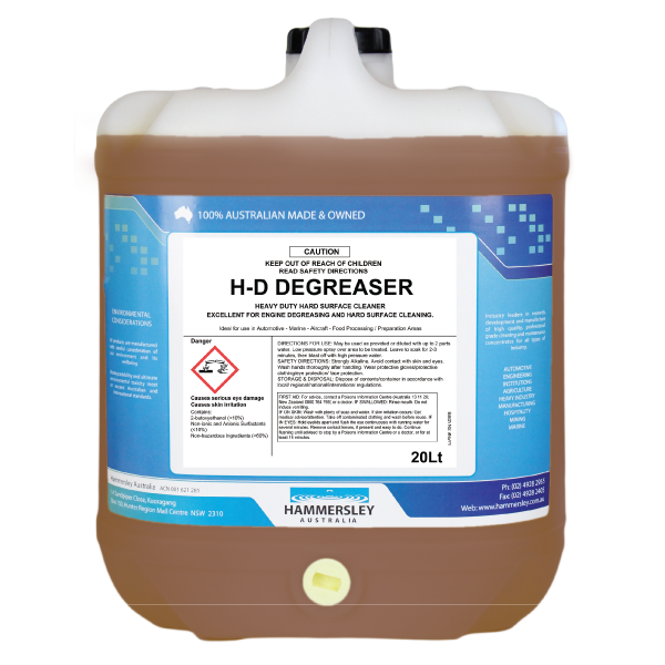 hammersley's hd degreaser and hard surface cleaner 20lt bottle