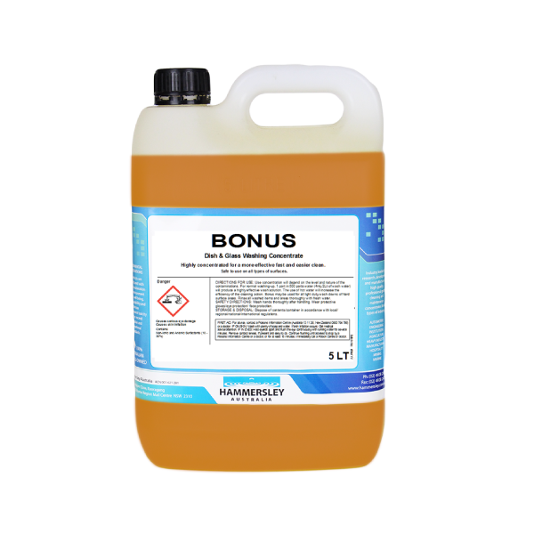hammersley's bonus dish wash concentrate 5lt bottle