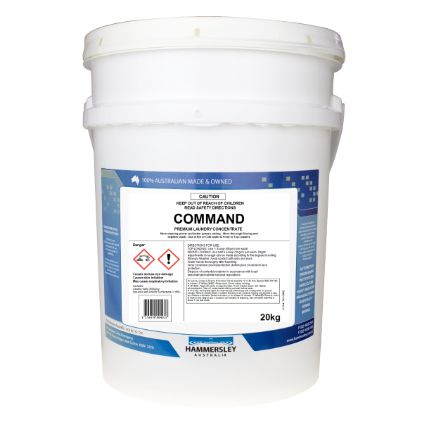 hammersley's command laundry washing powder 20kg bucket