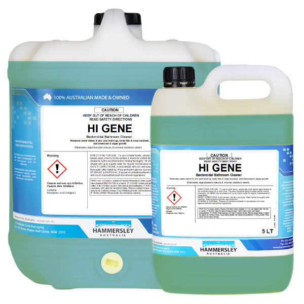 hammersley's hi gene bactericidal cleaner 5lt and 20lt bottles