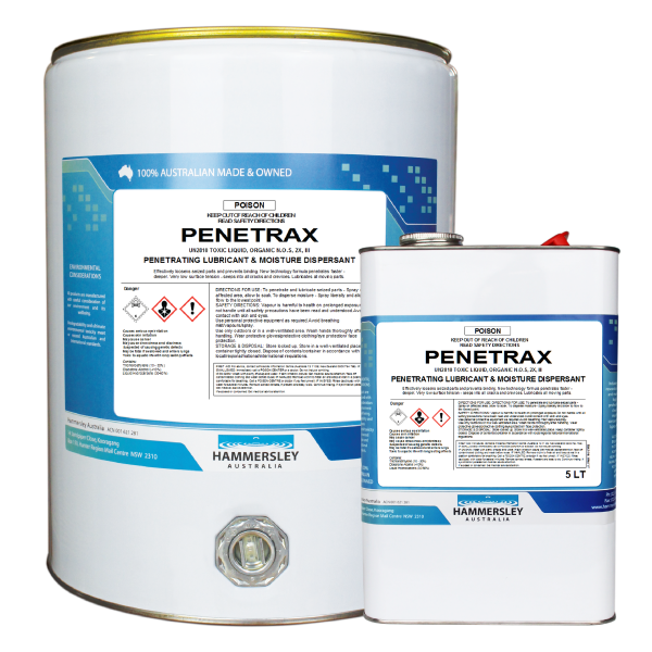 hammersley's penetrax penetrating lubricant 5lt and 20lt drums