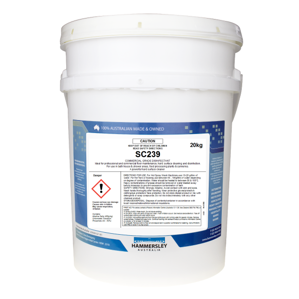 hammersley's sc239 powder cleaner and sanitiser 20kg bucket