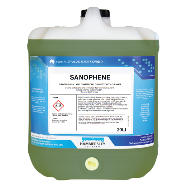 hammersley's sanophene cleaner & disinfectant concentrate 20lt bottle