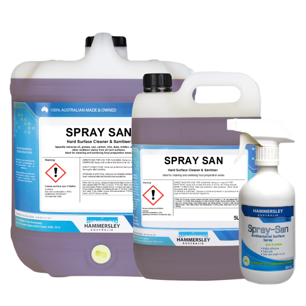 hammersley's spray san antibacterial surface spray 500ml, 5lt and 20lt bottles