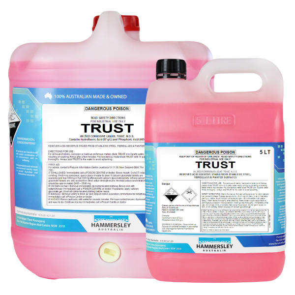 hammersley's trust aluminium & stainless steel brightener 5lt and 20lt bottles