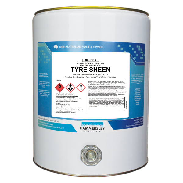 hammersley's tyre sheen silicone tyre dressing 20lt bottle