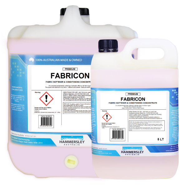 hammersley's fabricon fabric softener 5lt and 20lt bottles