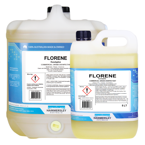 hammersley's florene antiseptic, cleaner and deodoriser 5lt and 20lt bottles