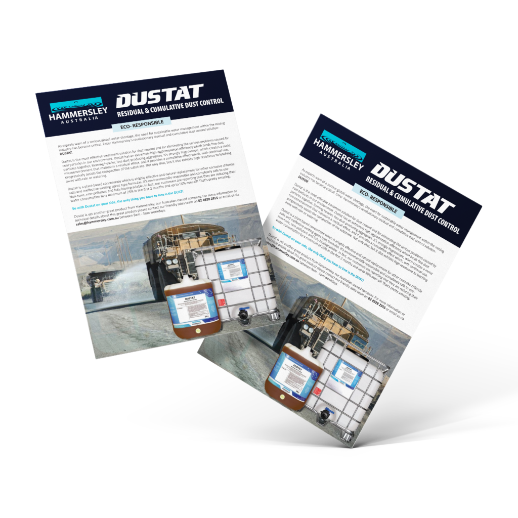 dustat dust control flyer hammersley australia